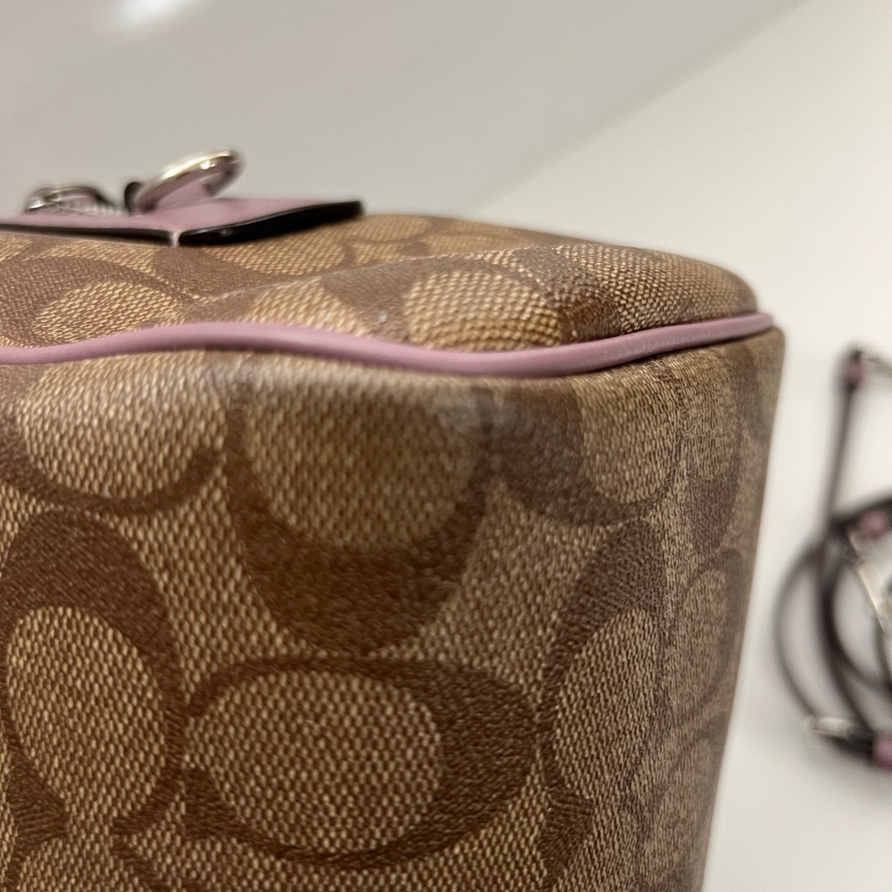 Coach Small Rowan CC signature brown and Lilac trim Crossbody Bag - Picture 15 of 15